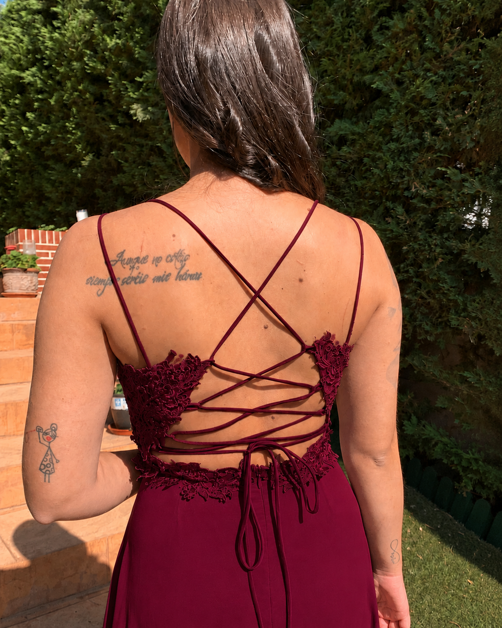 Vestido largo Ivanna Burdeos