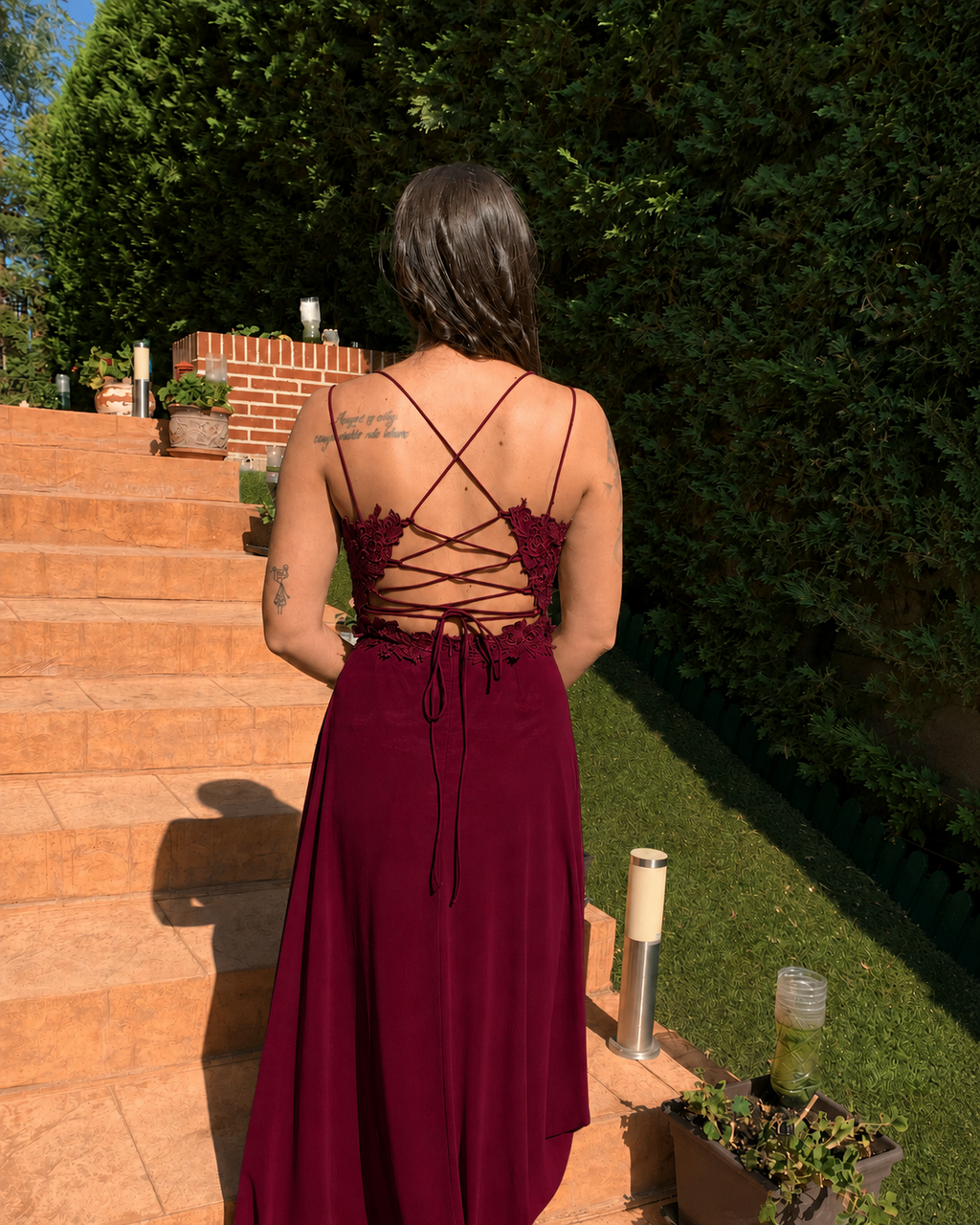 Vestido largo Ivanna Burdeos