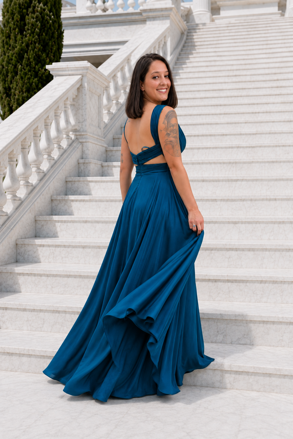 Vestido largo Judith petróleo
