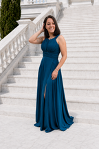 Vestido largo Judith petróleo