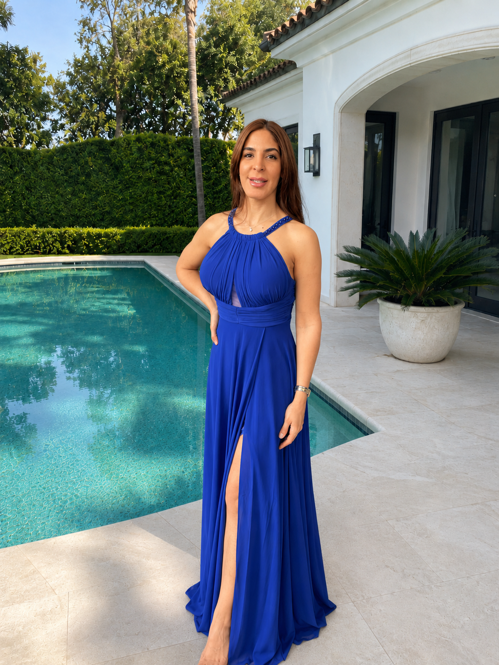 Vestido largo Suhaila azulón