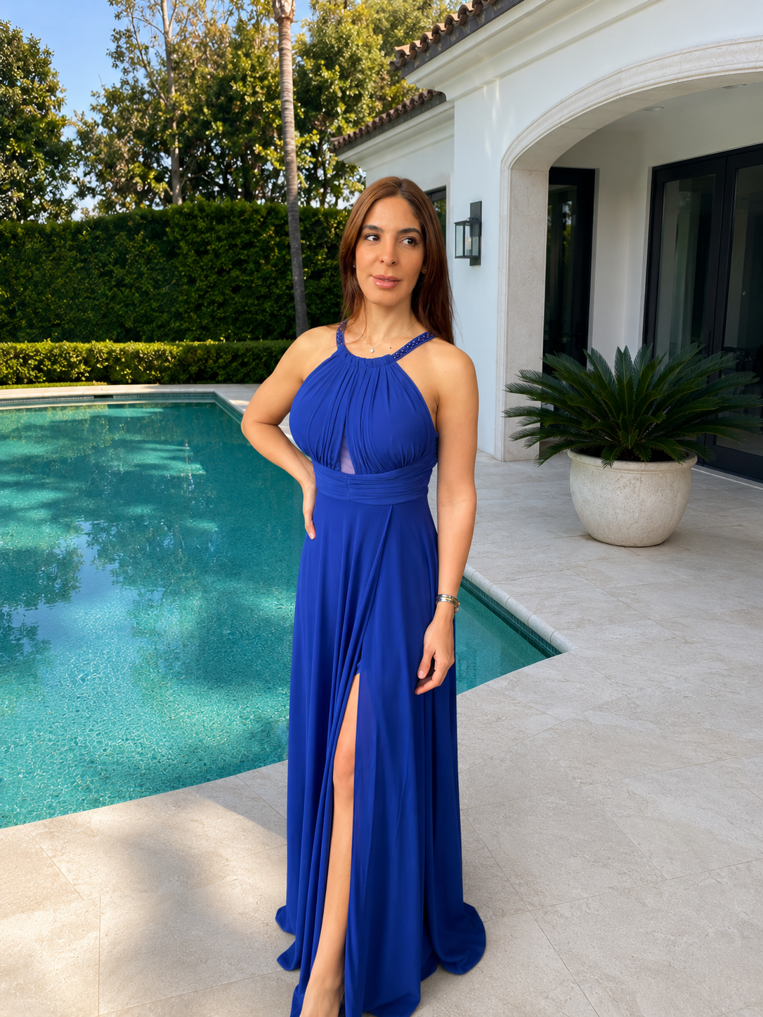 Vestido largo Suhaila azulón