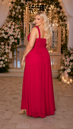 Vestido largo Lola curvy cereza