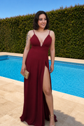 Vestido largo Yaiza Burdeos