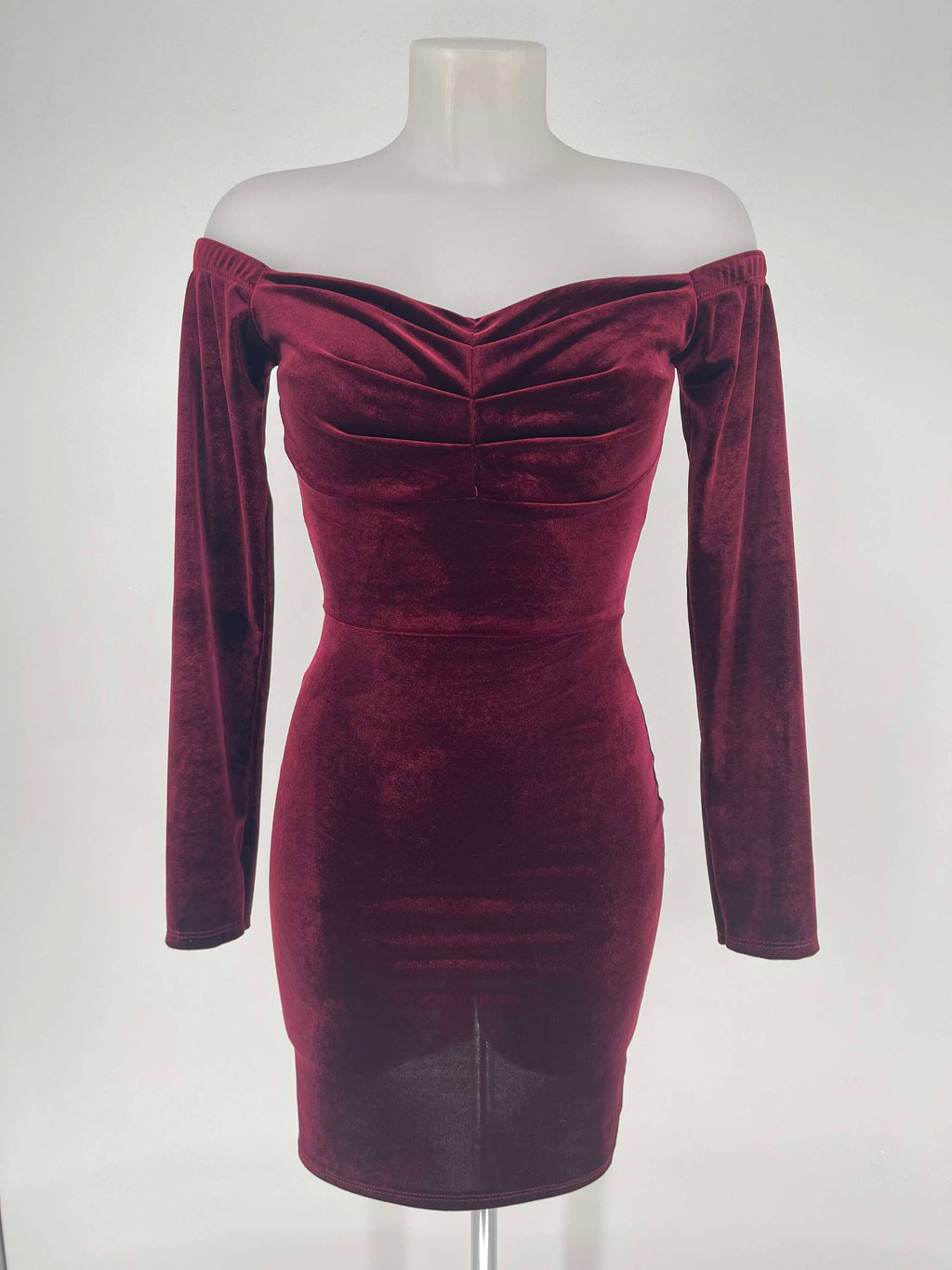 Vestido corto terciopelo Kristen  Burdeos image 3