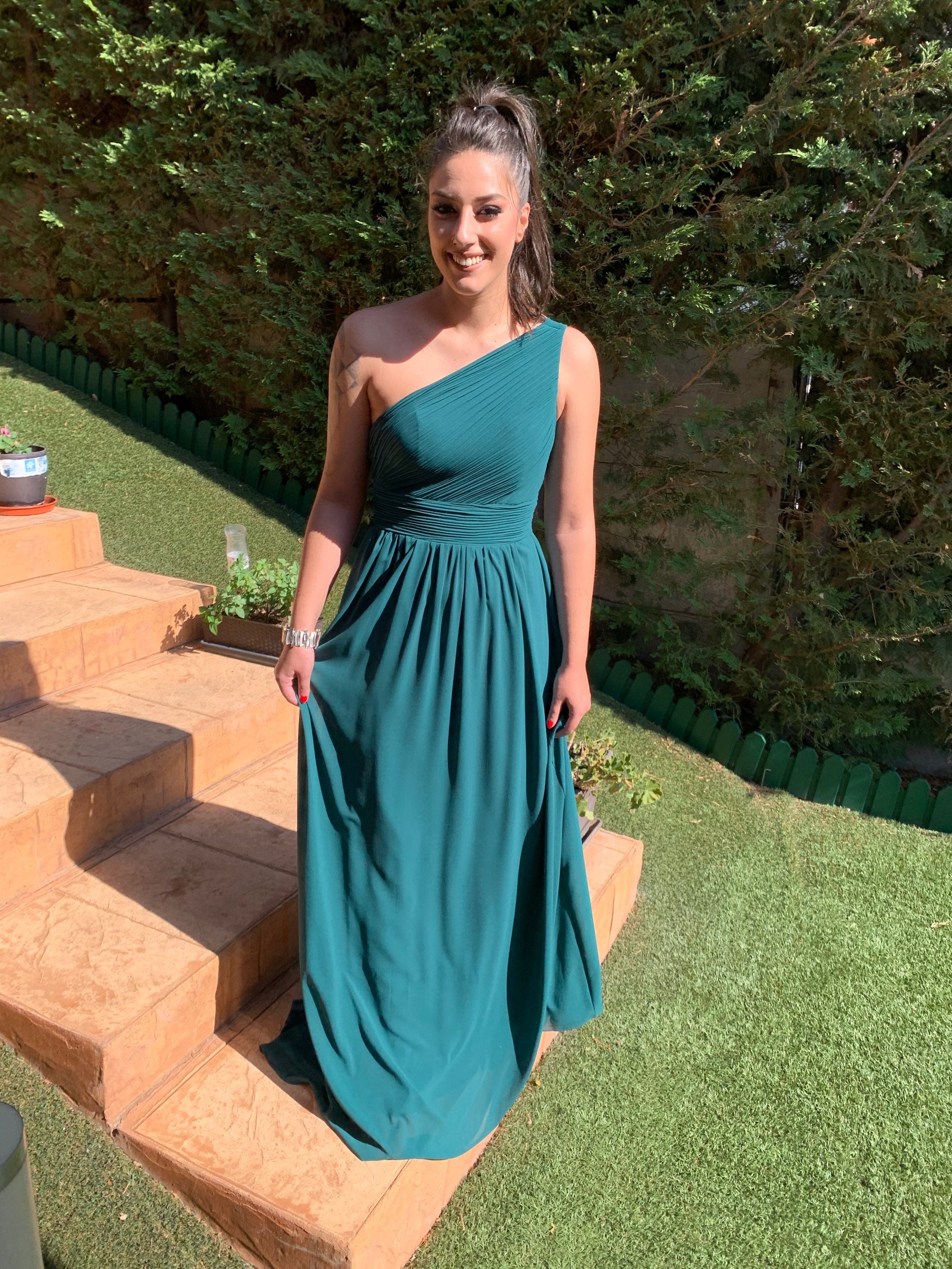 vestido Ithaisa verde botella image 0