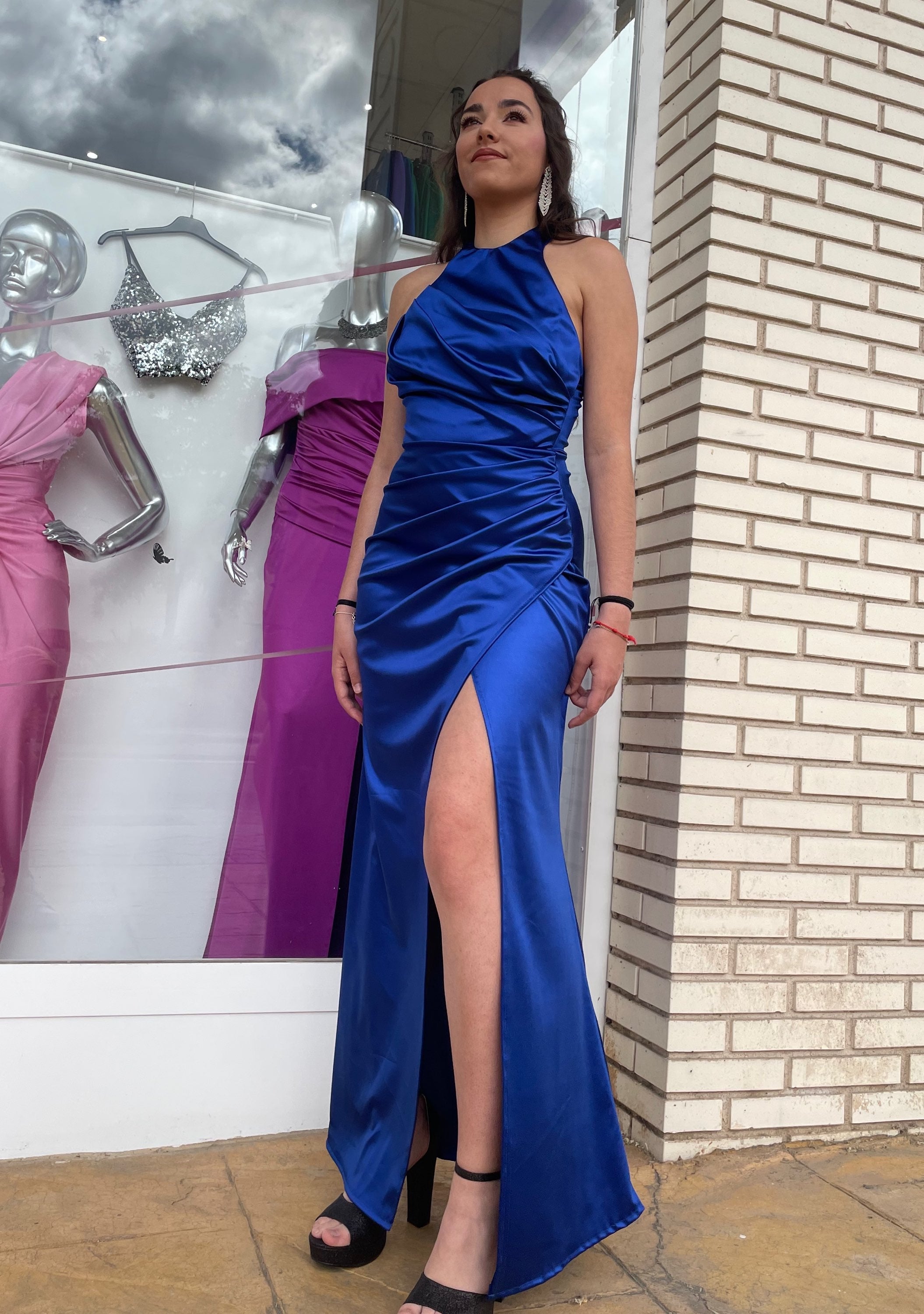 Vestido Kareins Raso Azulón image 2