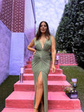 Vestido Largo Adara pistacho  image 0
