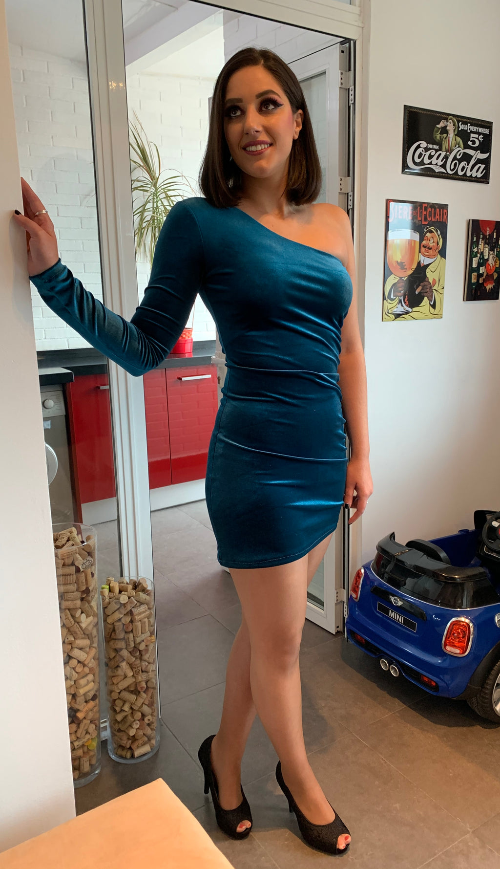 Vestido corto Tery petróleo  image 5