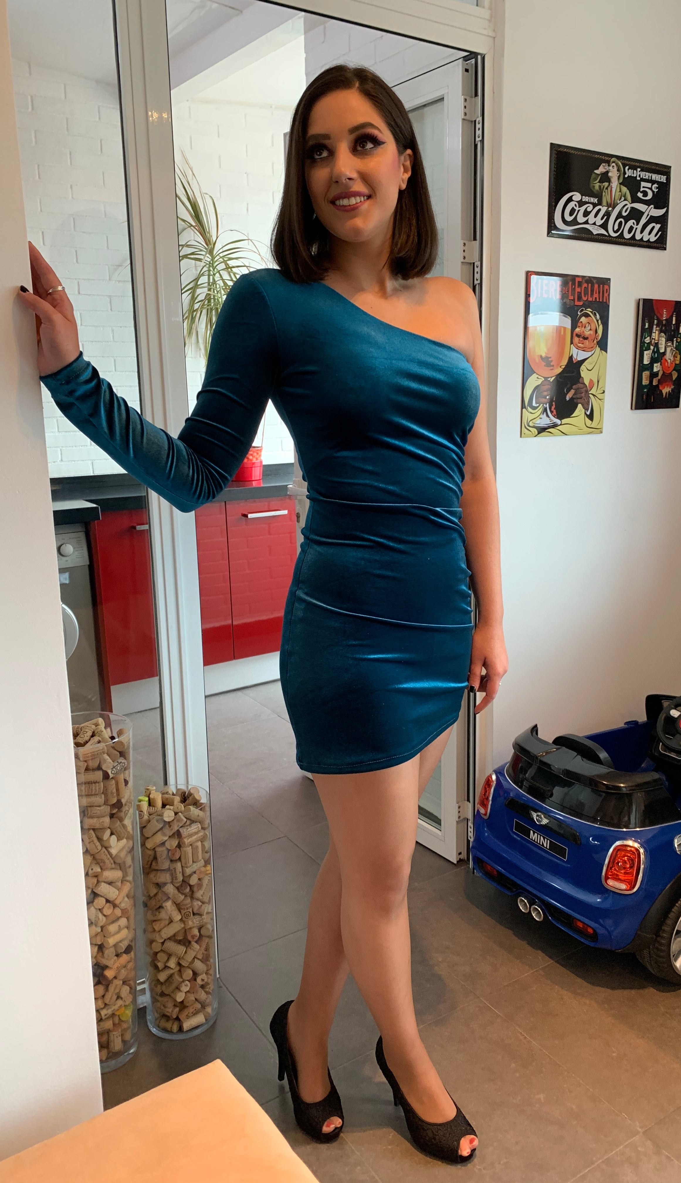 Vestido corto Tery petróleo  image 5