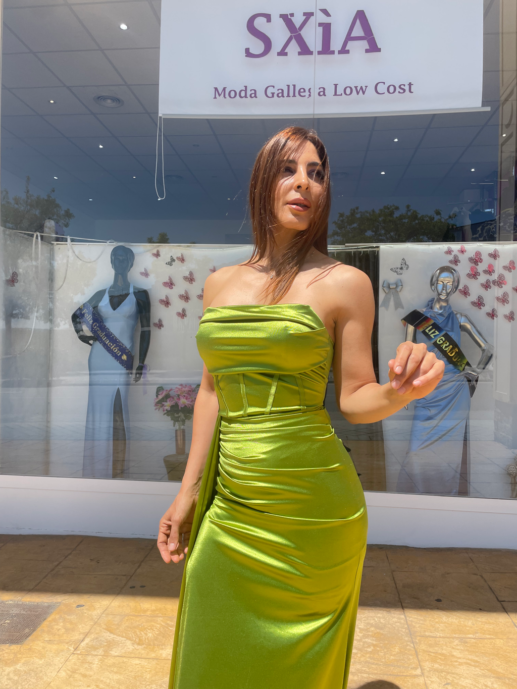 Vestido largo Dafne pistacho image 13