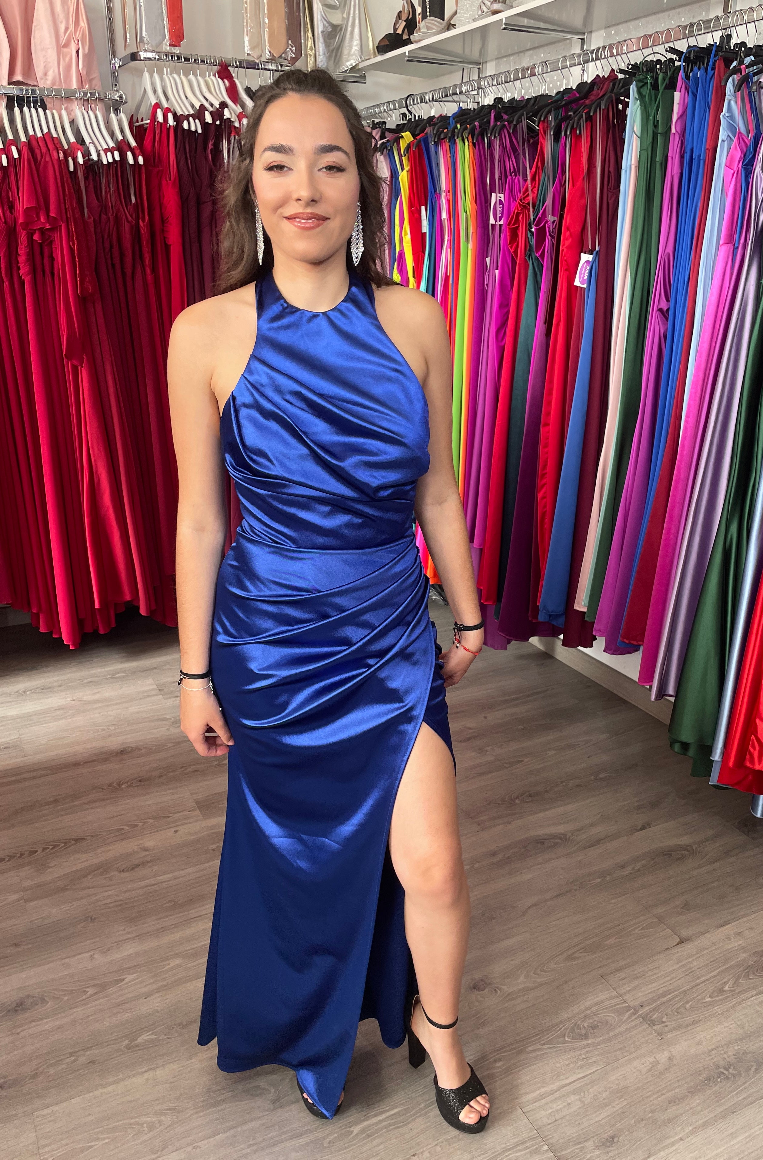 Vestido Kareins Raso Azulón image 10