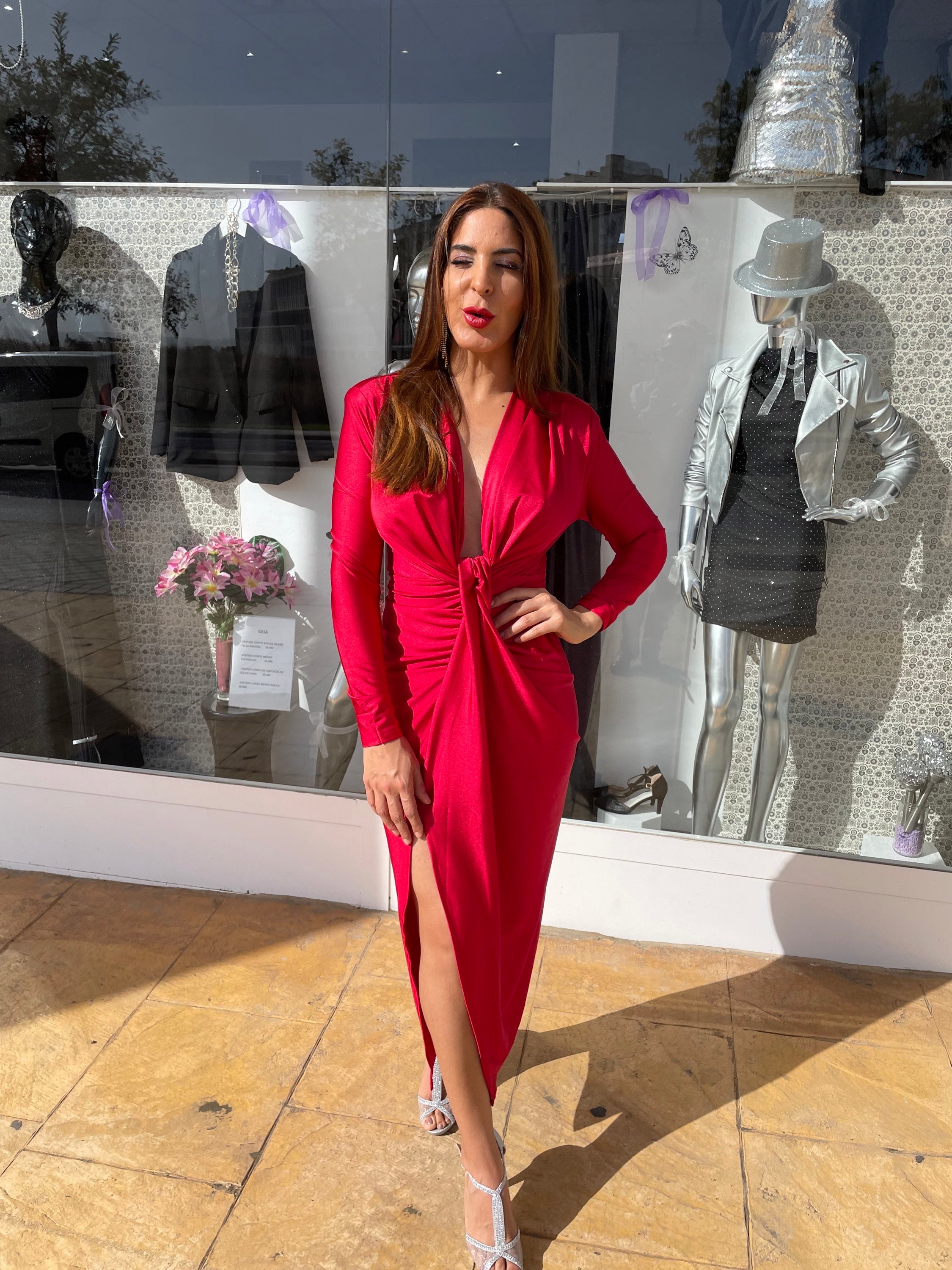 Vestido Alexandra manga Rojo image 11