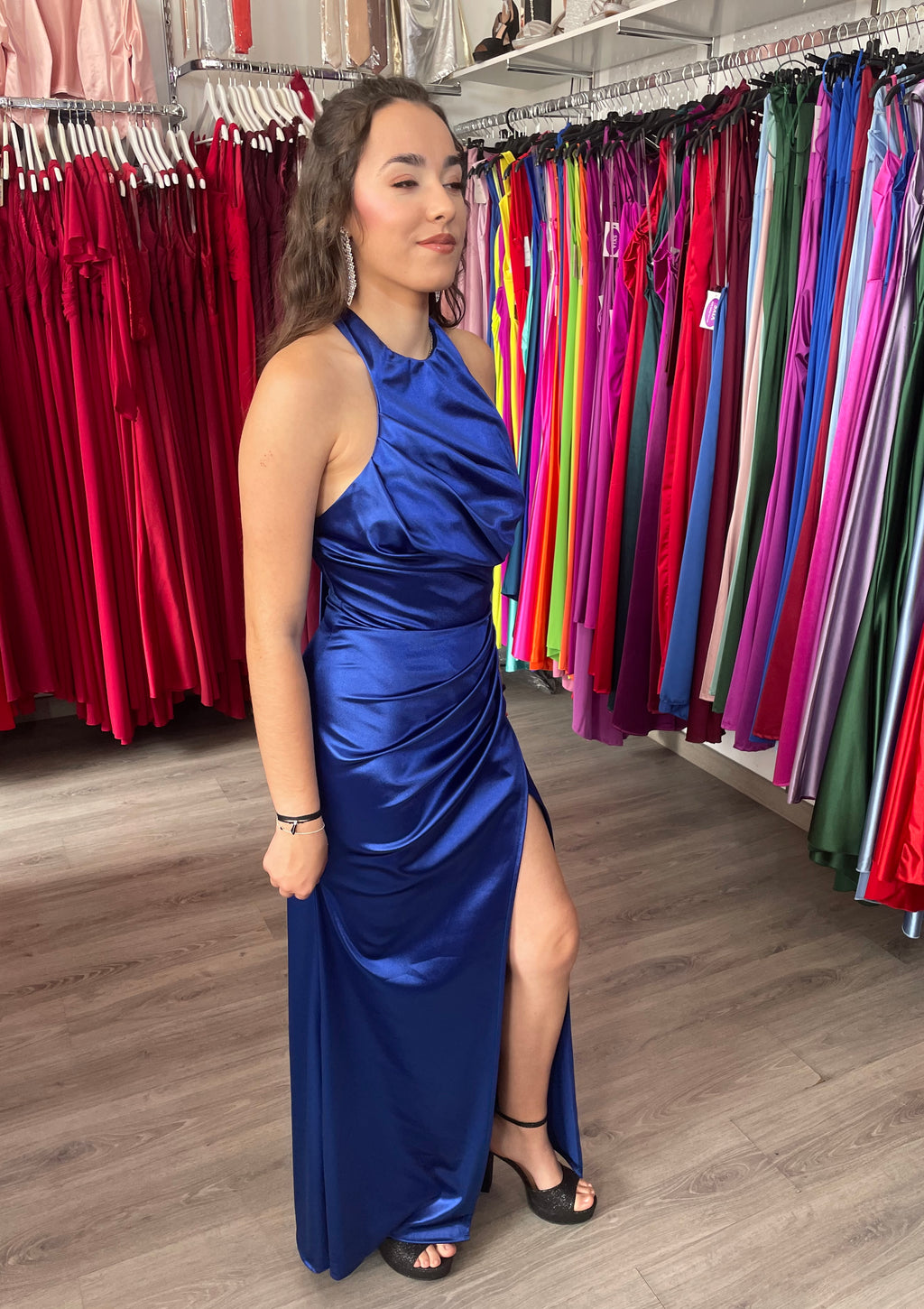 Vestido Kareins Raso Azulón image 9