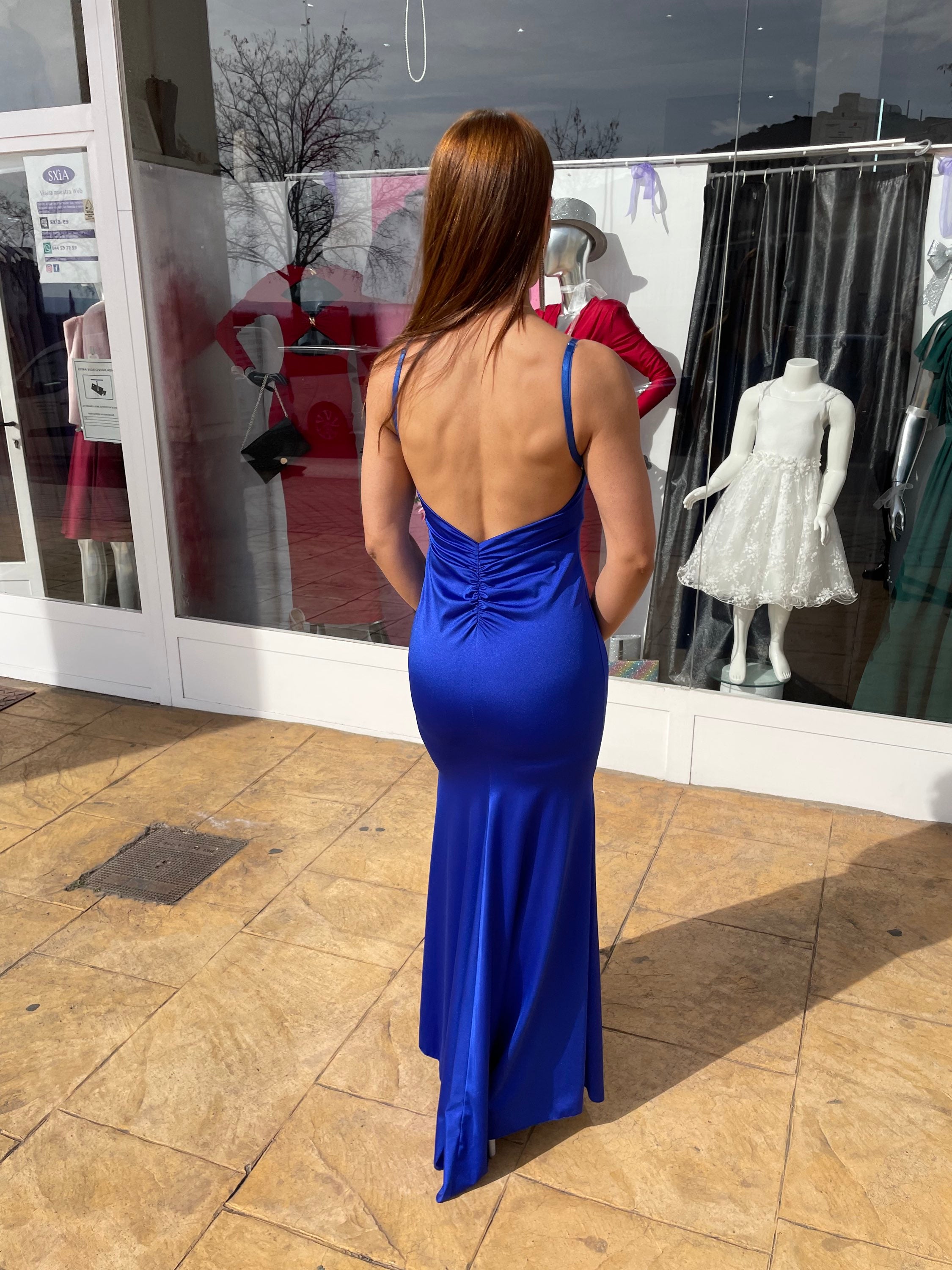 Vestido largo Cloé licra azulón  image 7