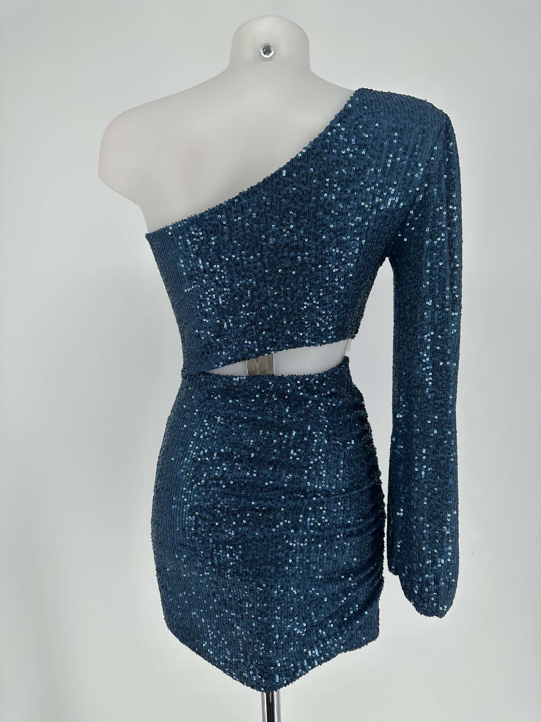 Vestido corto de lentejuelas Naomi petróleo image 9