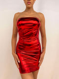 Vestido corto Metal rojo image 0