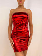 Vestido corto Metal rojo image 0