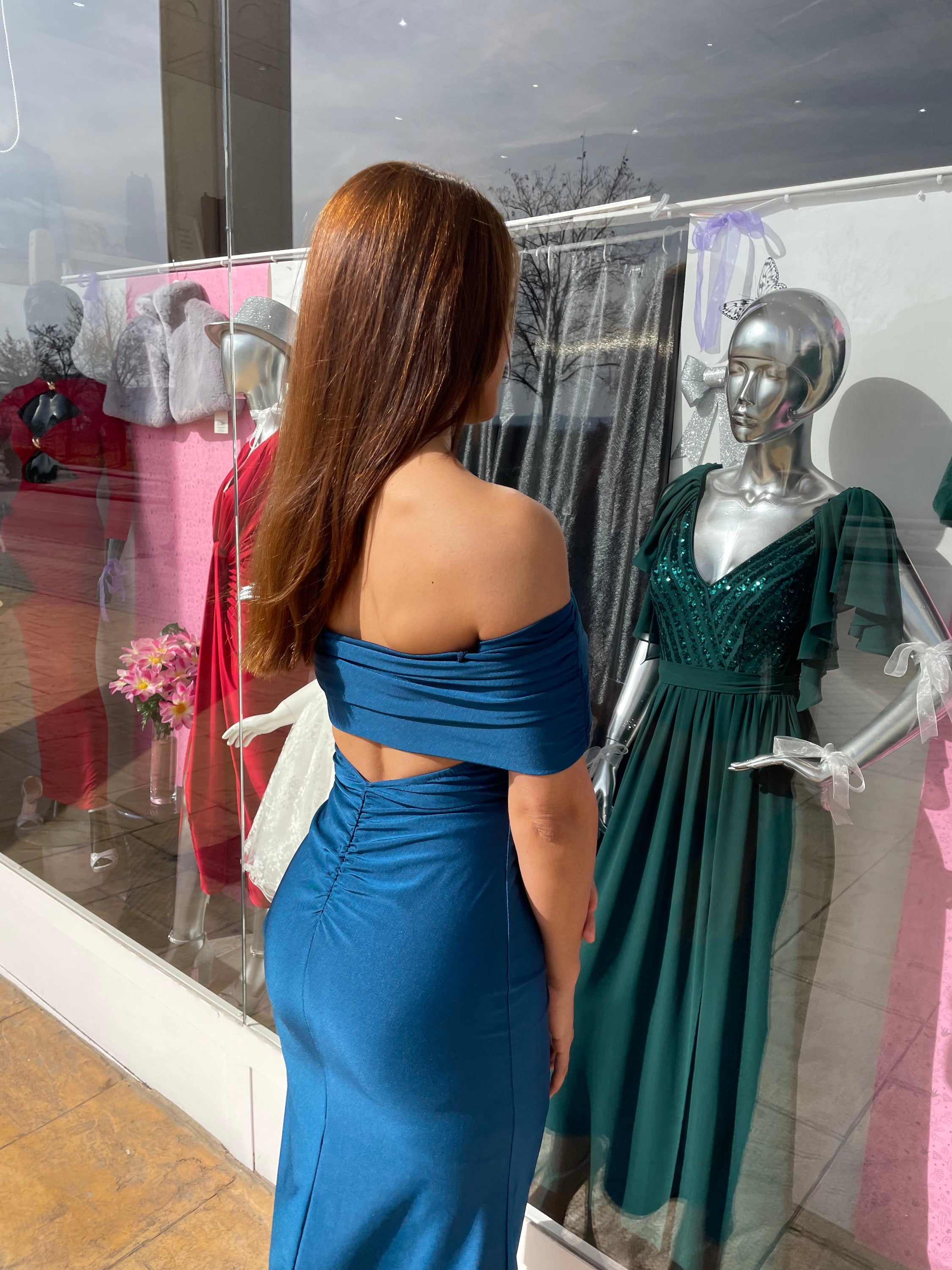 Vestido largo Alaia petróleo  image 3