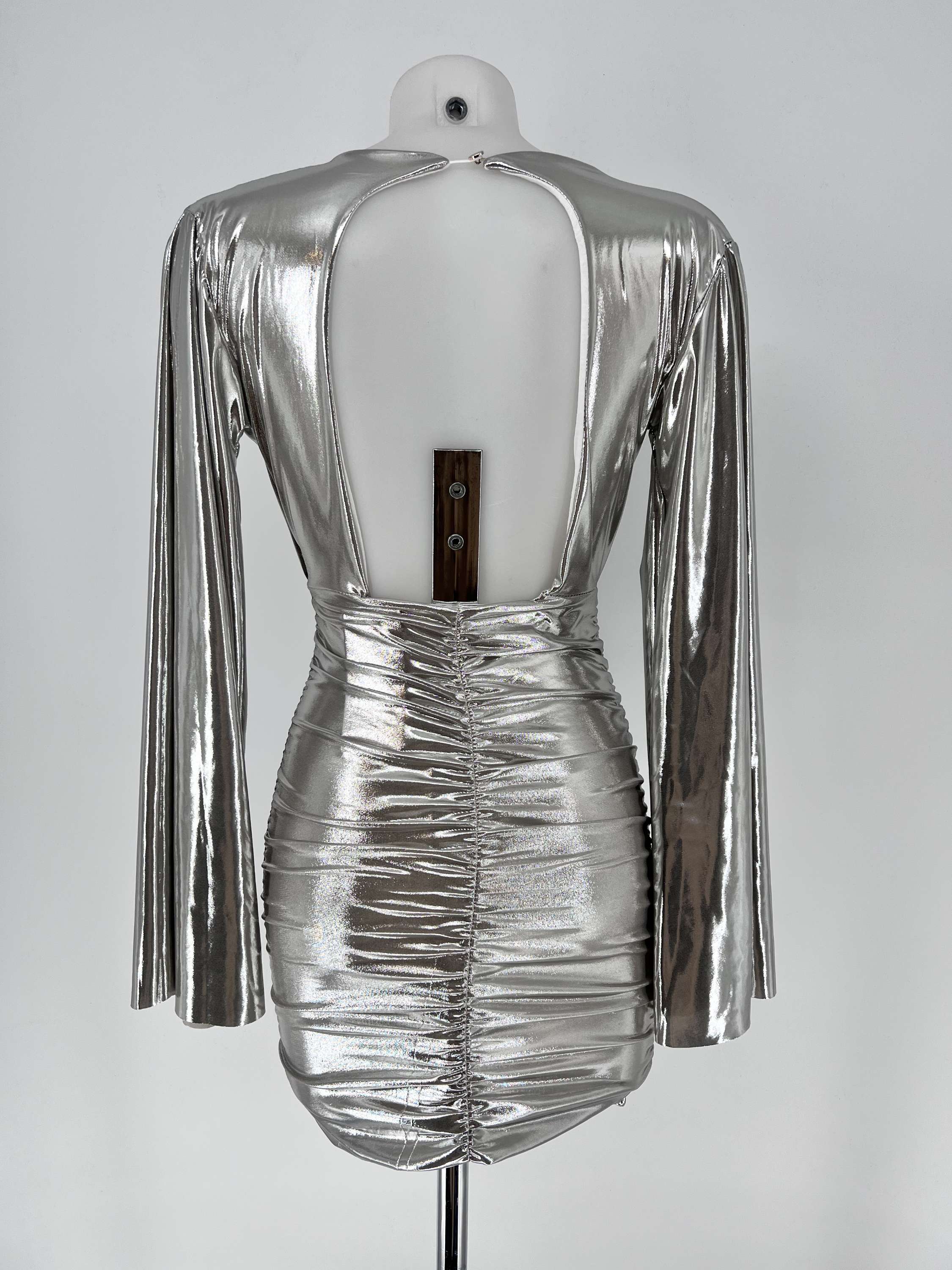 Vestido corto Metallika plata image 6