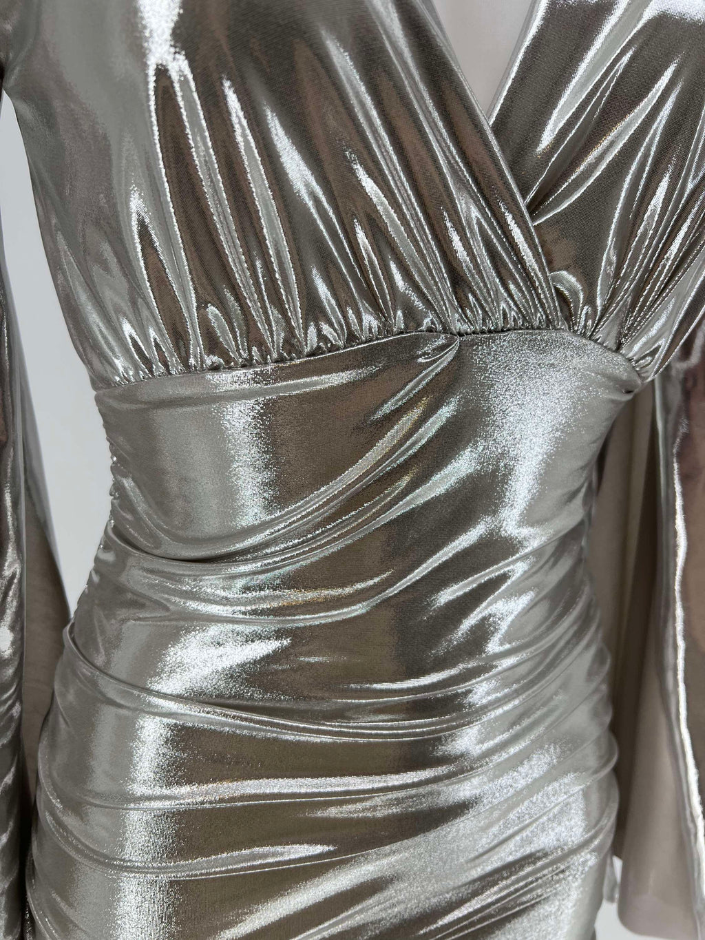 Vestido corto Metallika plata image 5