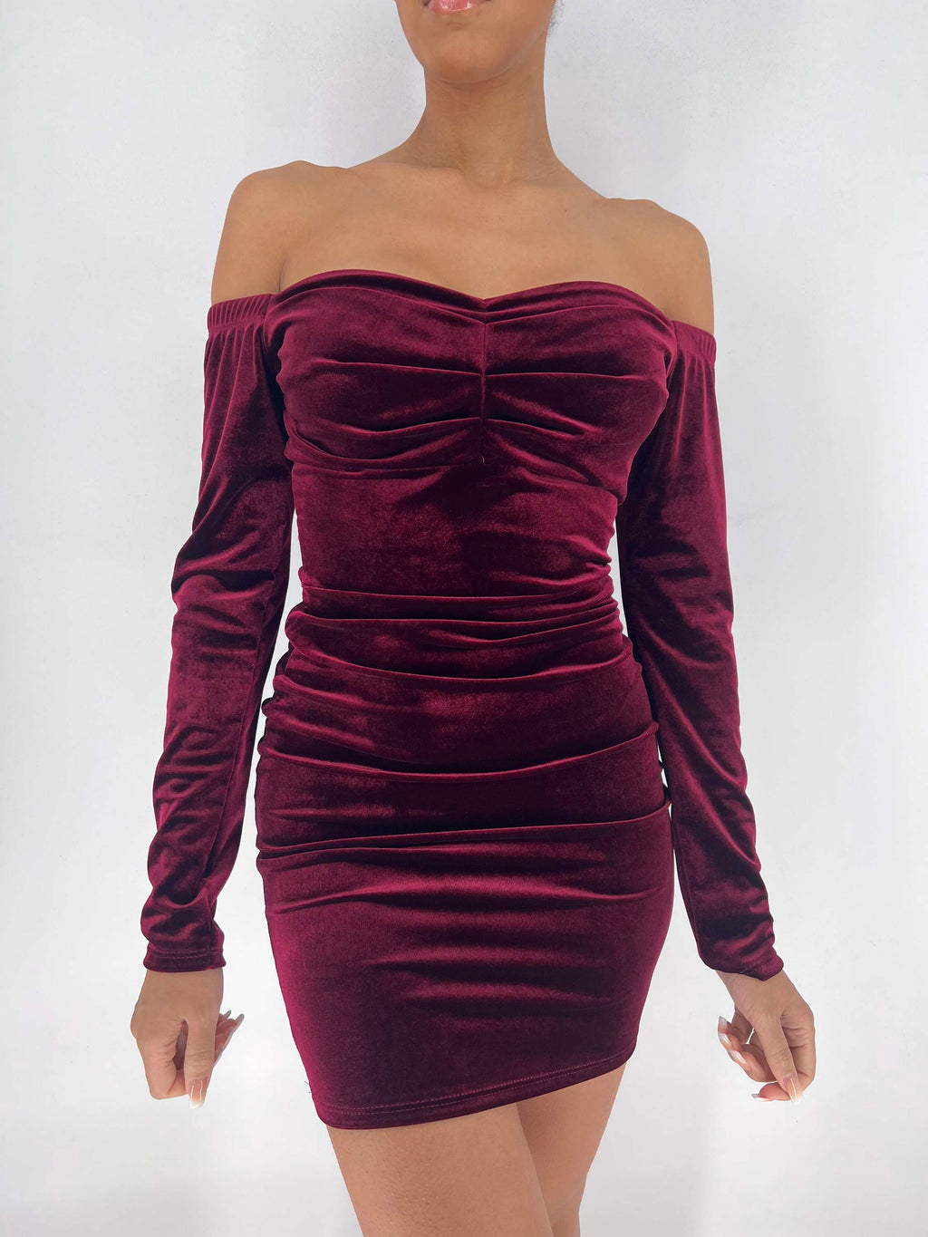 Vestido corto terciopelo Kristen  Burdeos image 1