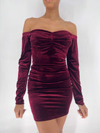 Vestido corto terciopelo Kristen  Burdeos image 1