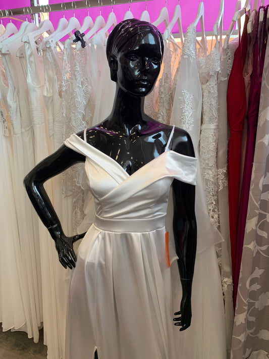 Vestido largo Ico novia blanco y beige image 1