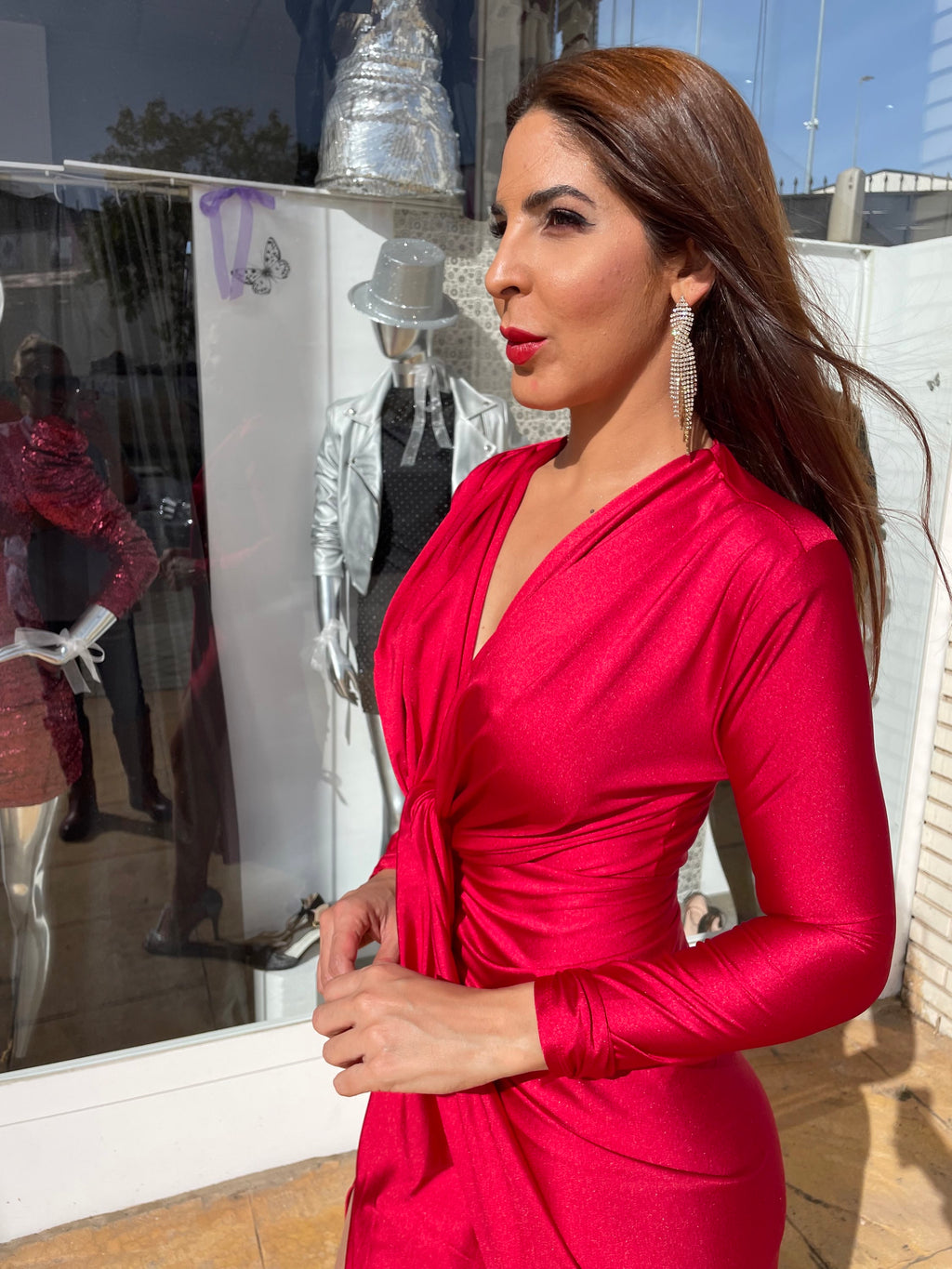 Vestido Alexandra manga Rojo image 2