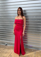 Vestido largo Yanira cereza image 6