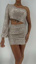 Vestido corto de lentejuelas Naomi  Champange image 0