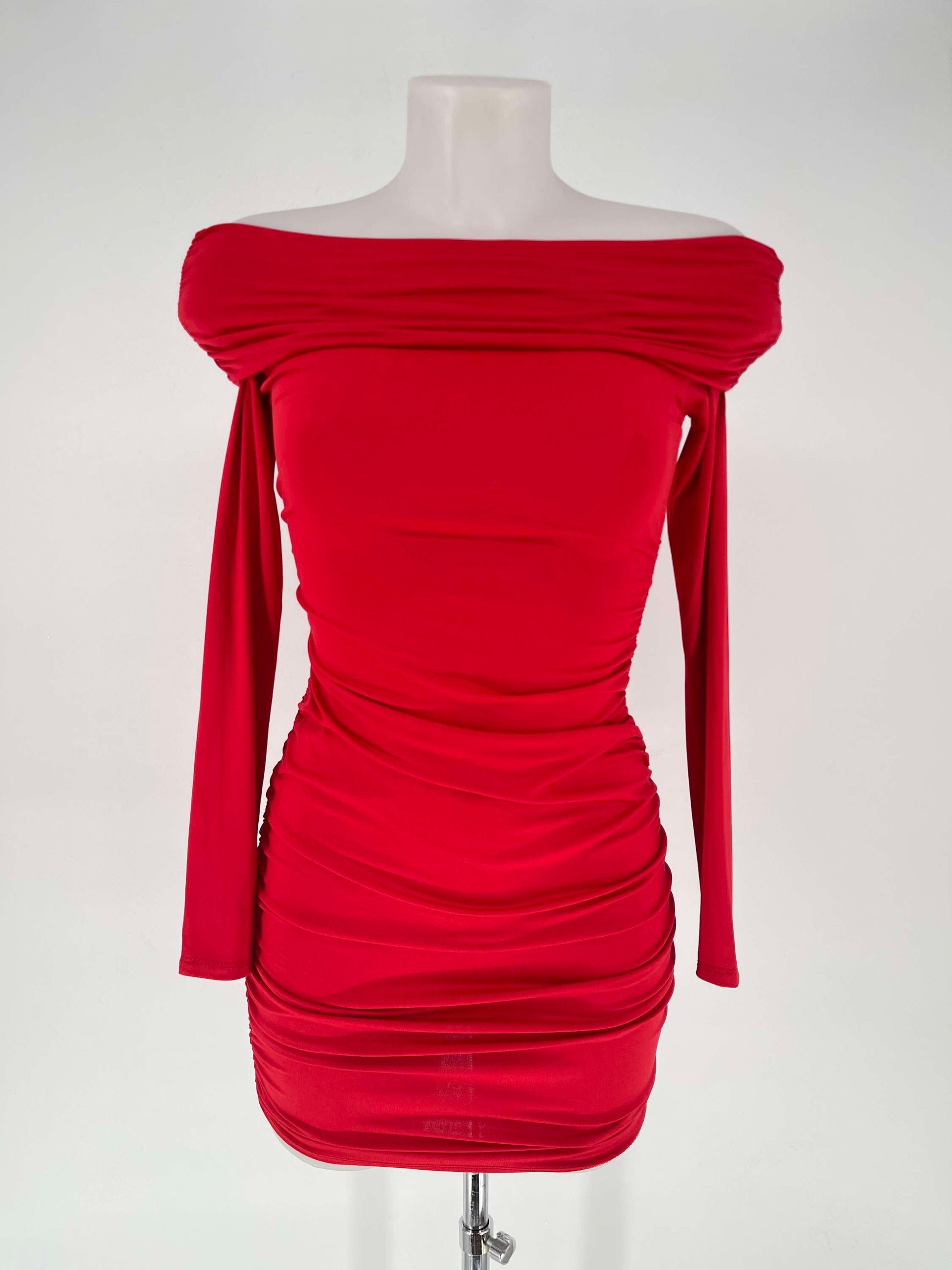 Vestido corto Shadow Gris y Rojo image 6