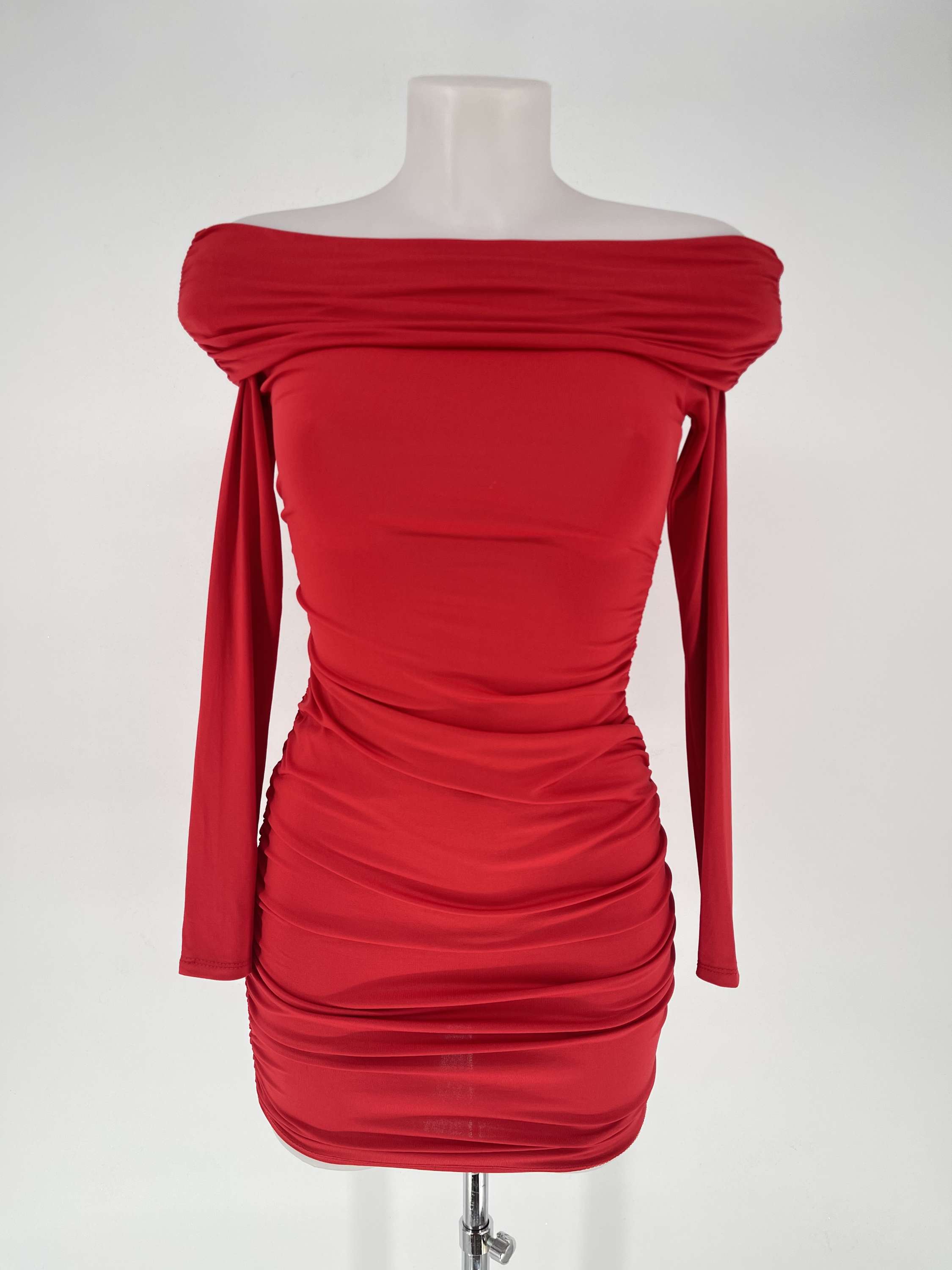 Vestido corto Shadow Gris y Rojo image 6