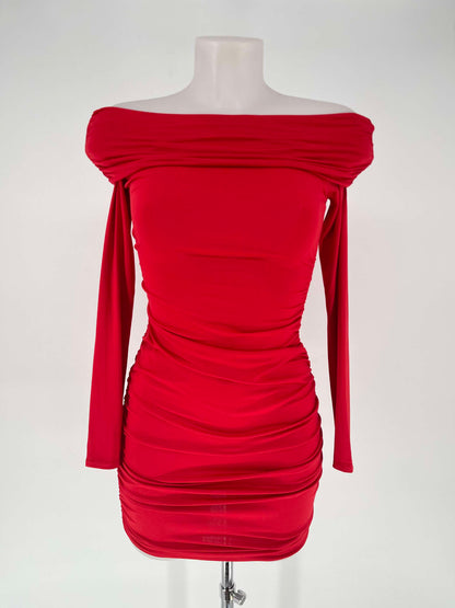 Vestido corto Shadow Gris y Rojo image 6