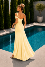 Vestido largo Fiona amarillo mantequilla