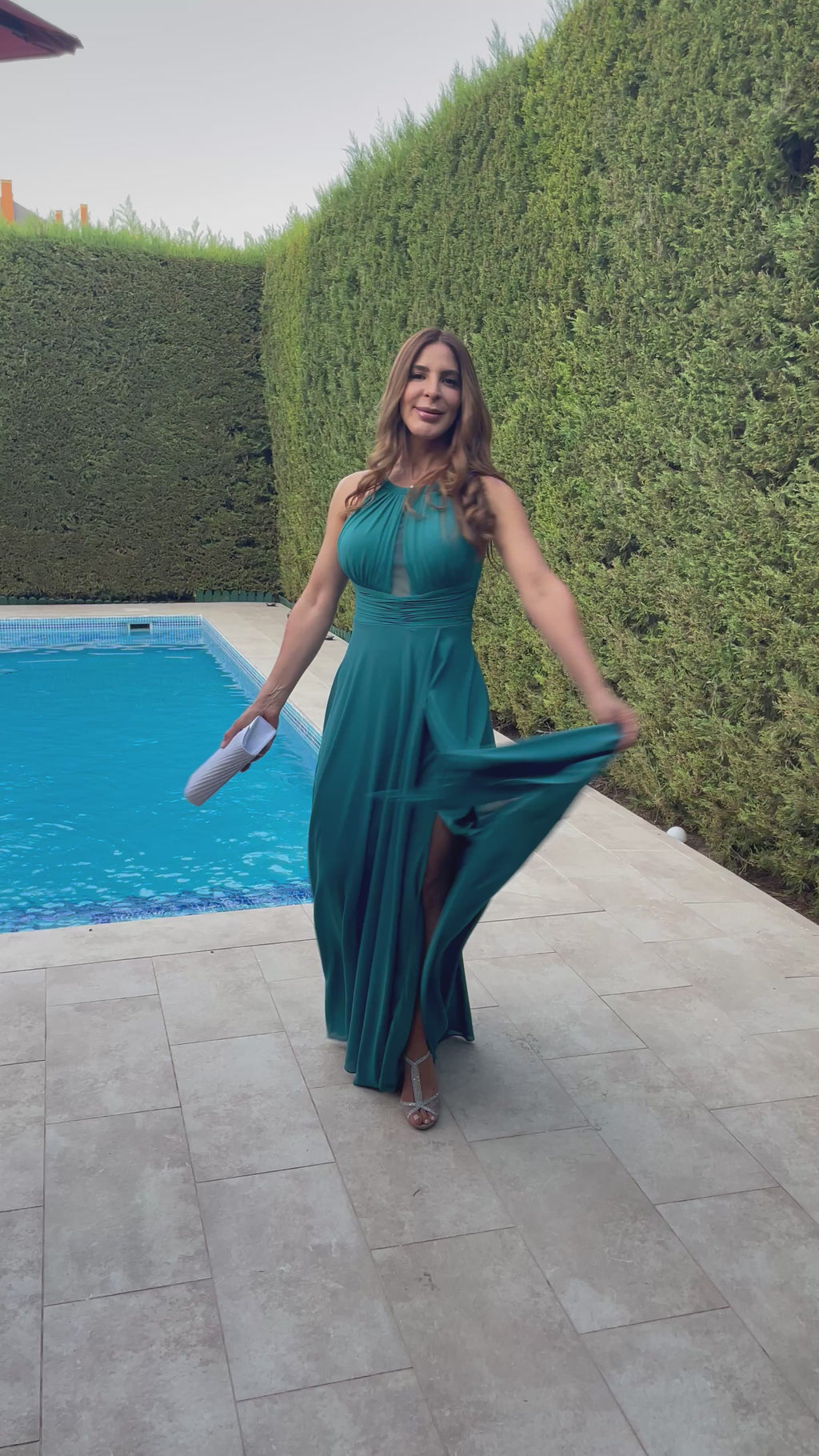 Vestido largo Suhaila Turquesa