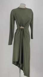 Vestido midi Lix Kaki