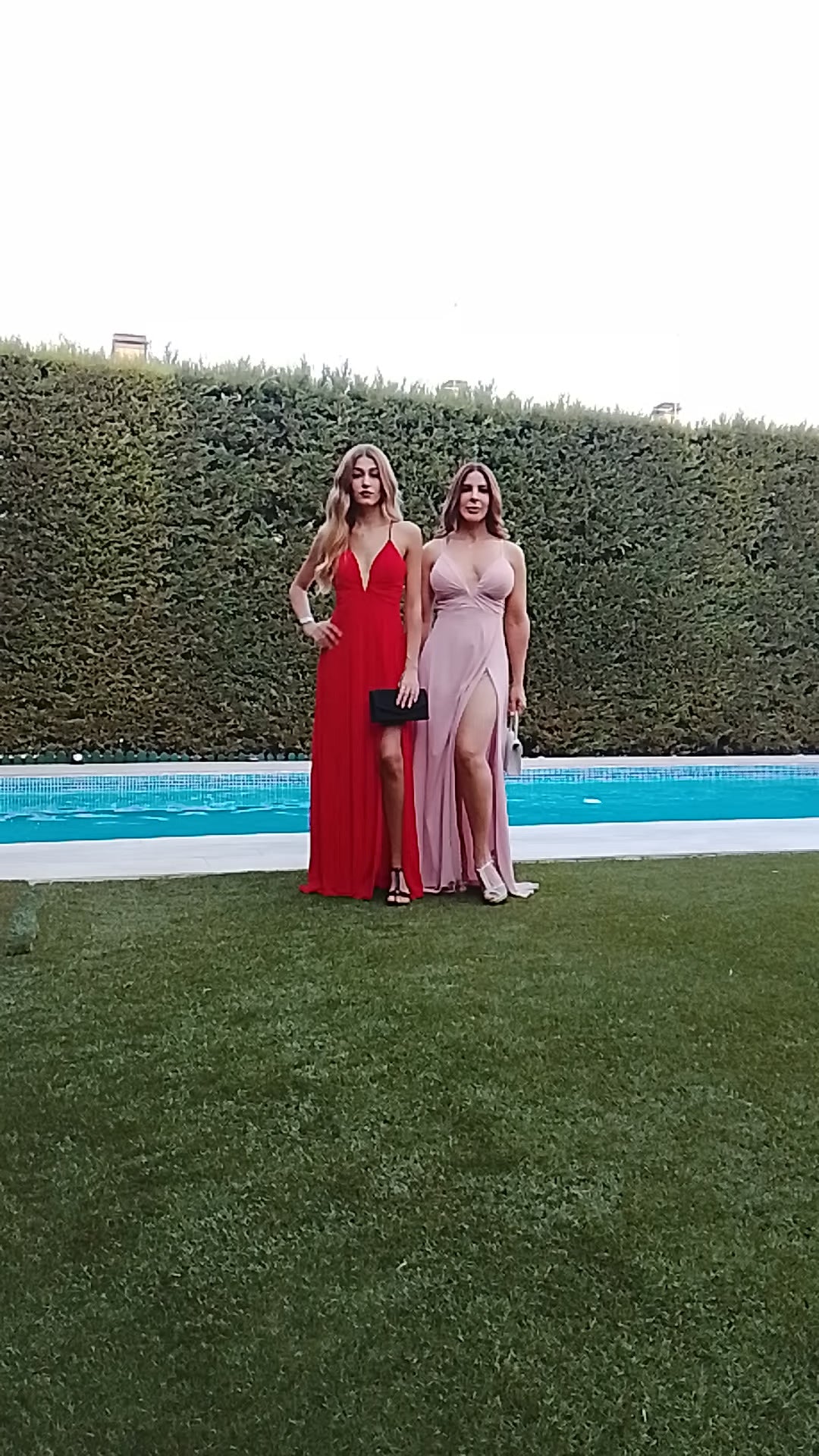 Vestido largo de invitada Yaiza azulón
