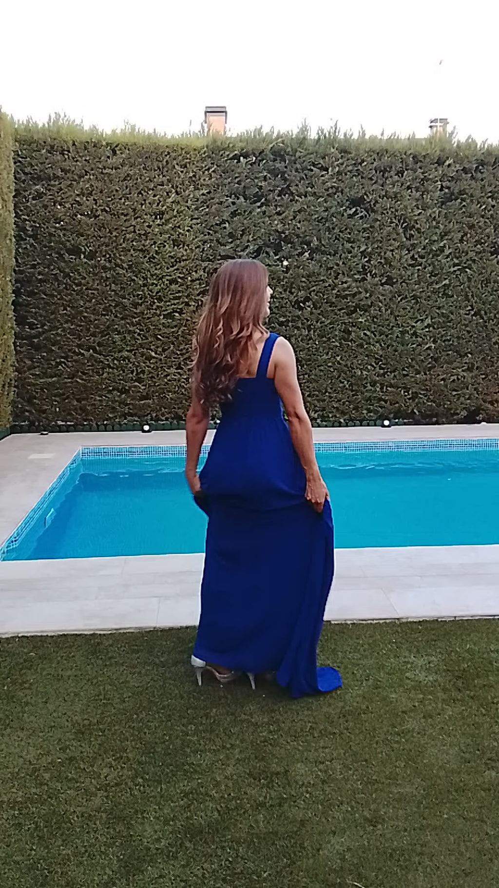 Enma dress, open, royal blue