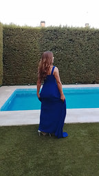 Enma dress, open, royal blue