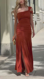 Vestido largo Fiona cereza