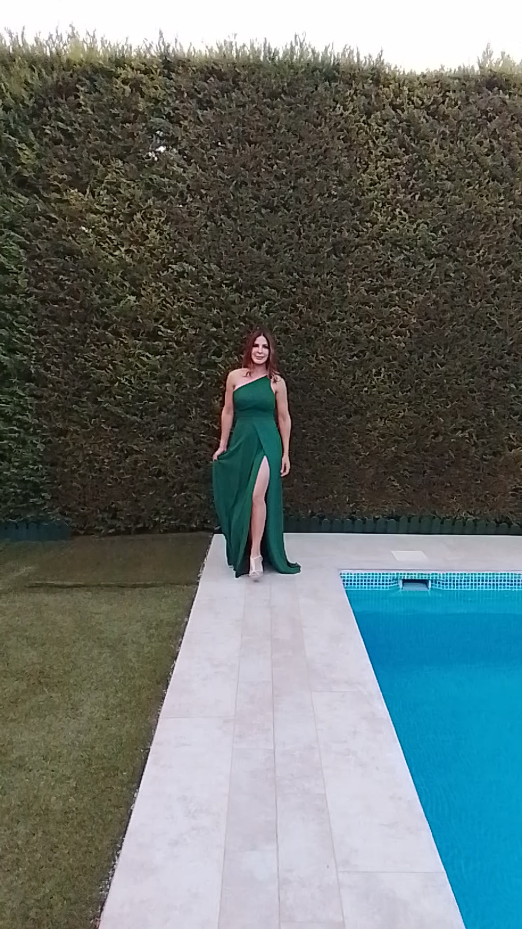 Vestido largo Ithaisa Air Verde botella