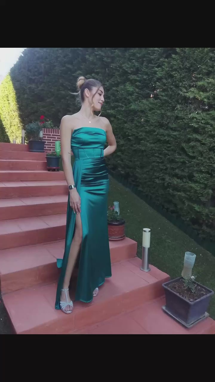 Vestido largo Dafne petróleo