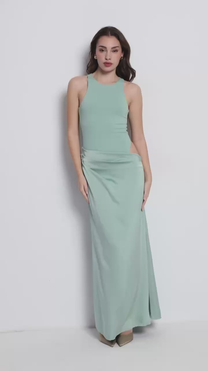 Vestido largo Aroa Menta
