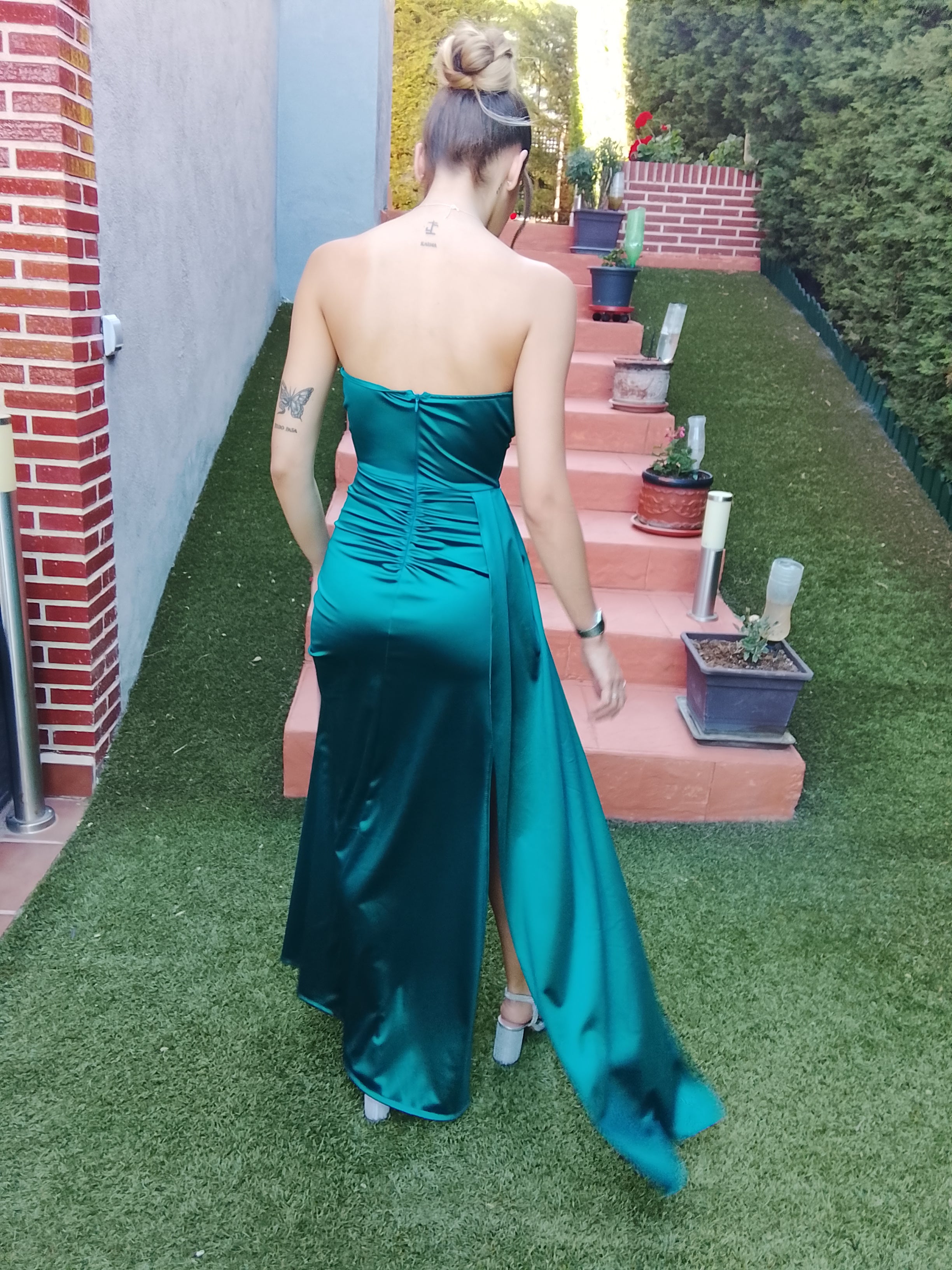 Vestido largo Dafne petróleo