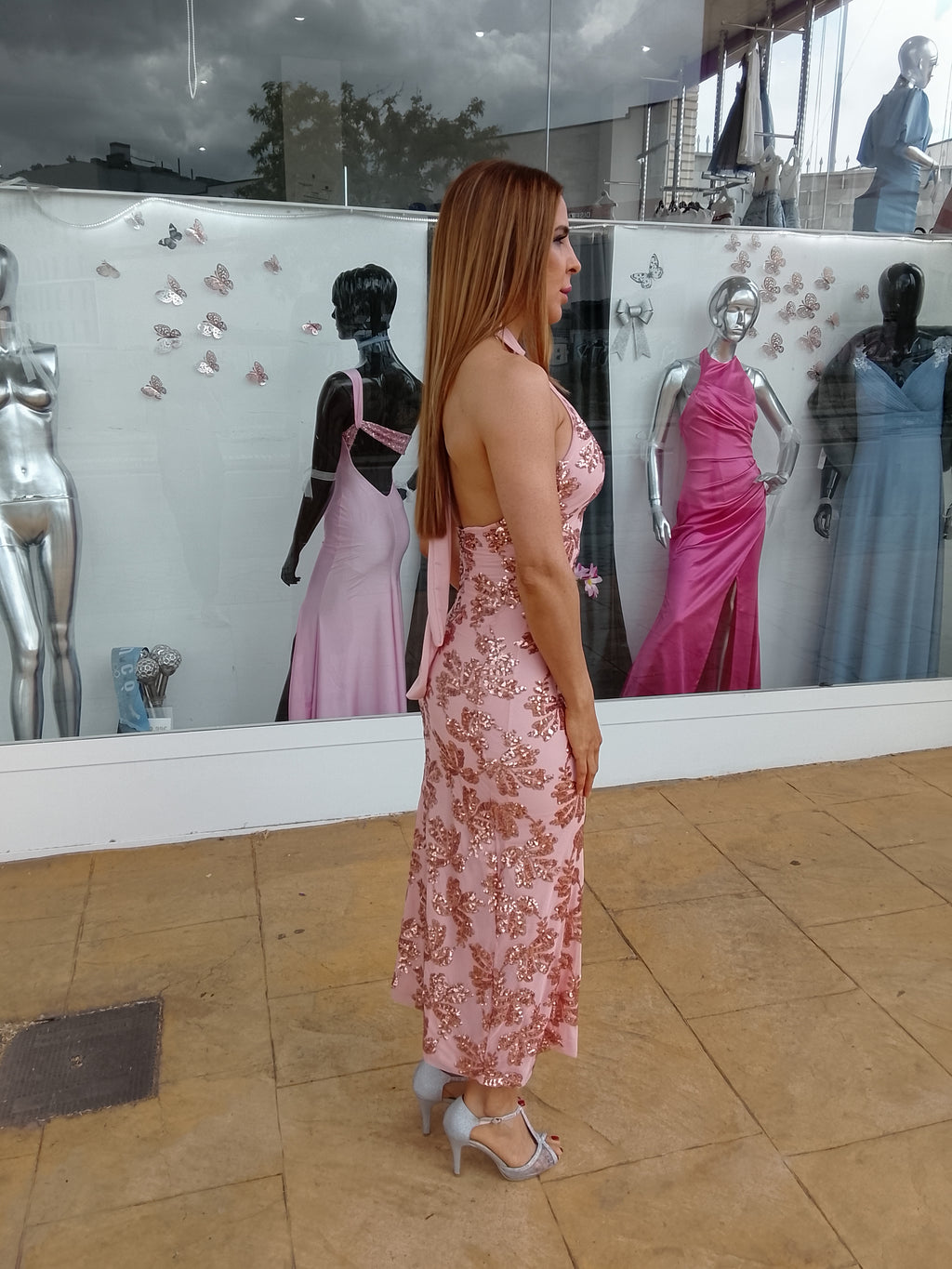 Vestido largo Agatha rosa