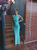 Vestido largo Uxía  Menta