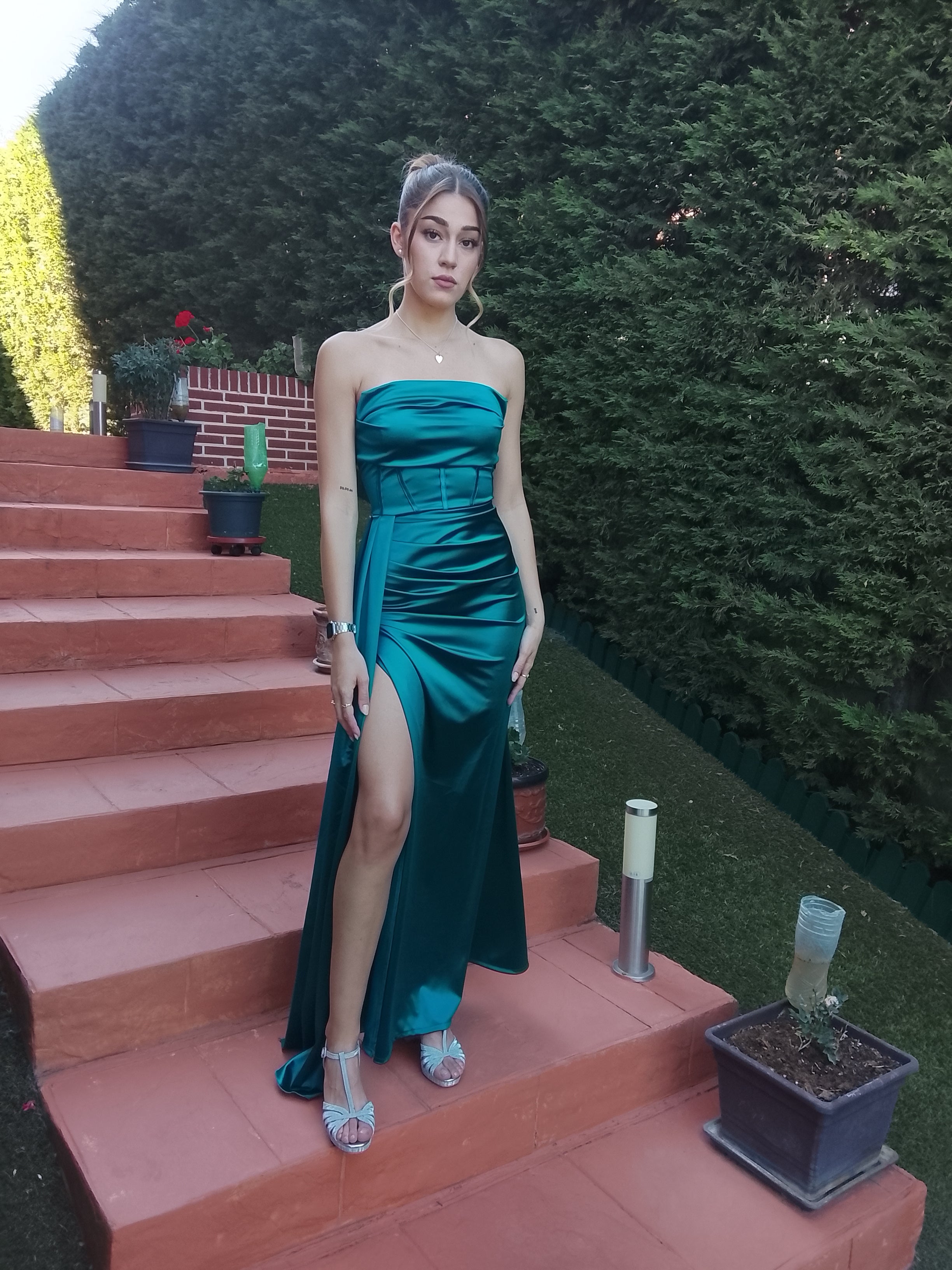 Vestido largo Dafne petróleo
