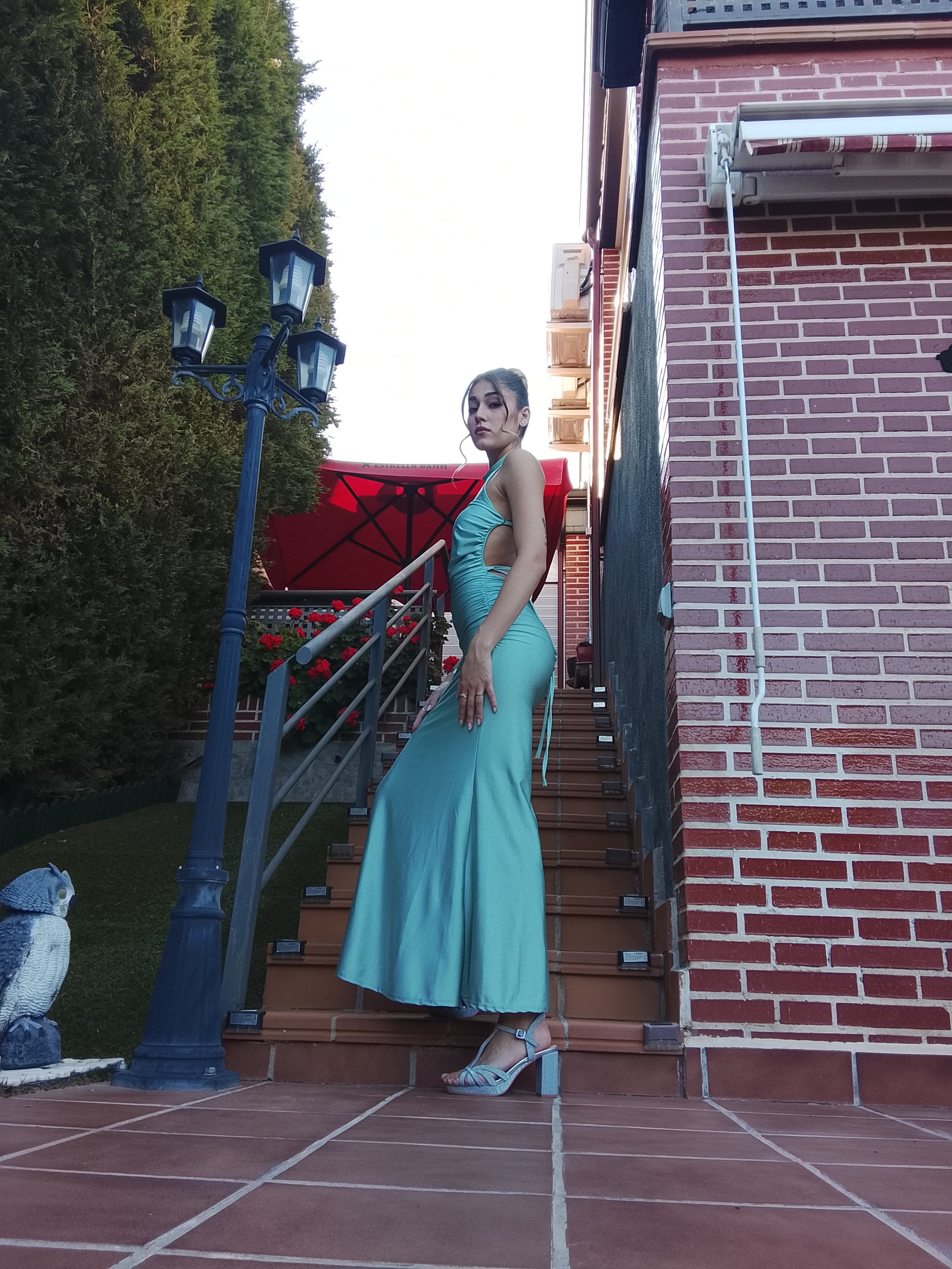Vestido largo Uxía  Menta
