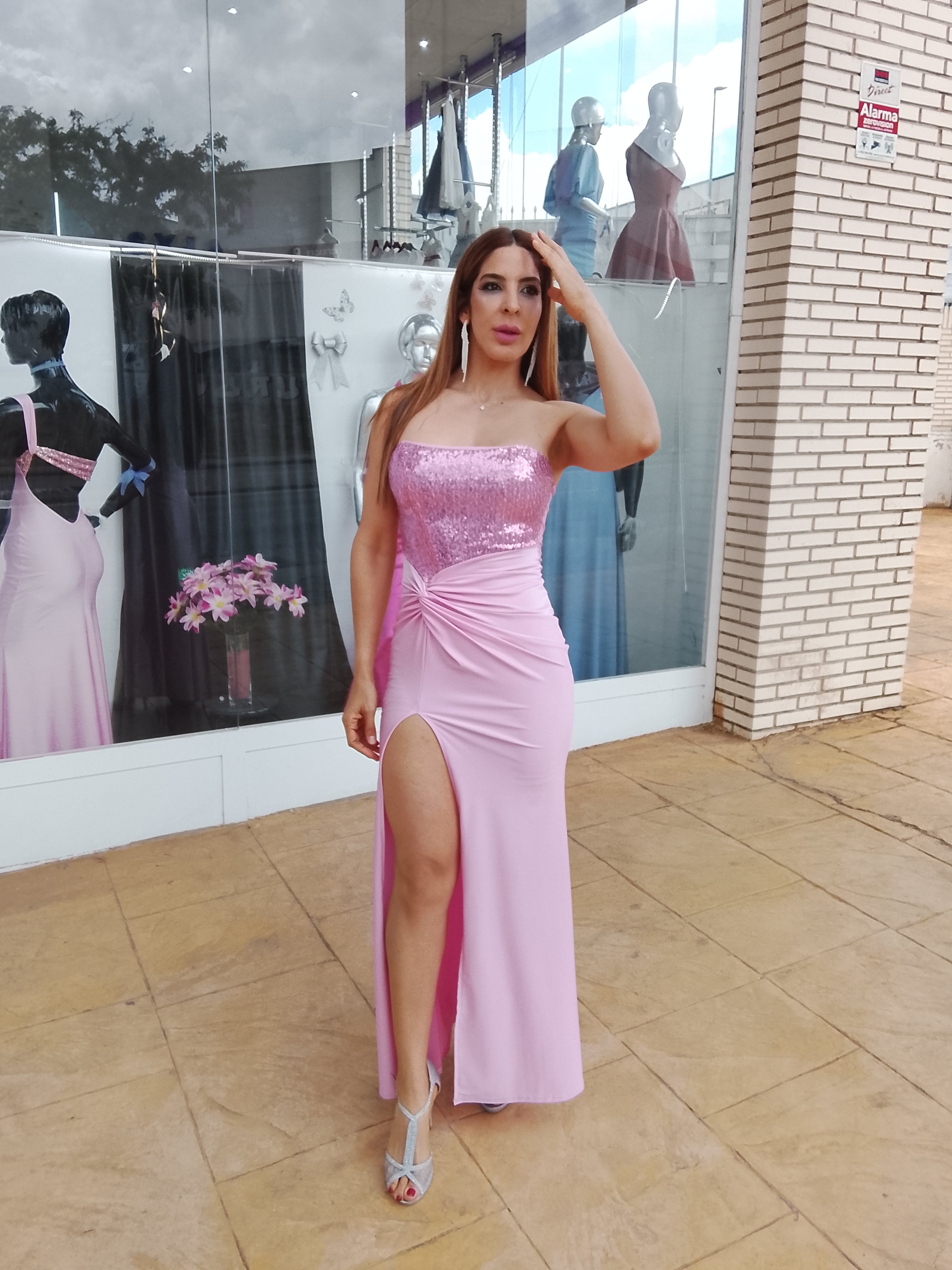 Vestido largo Veroh rosa
